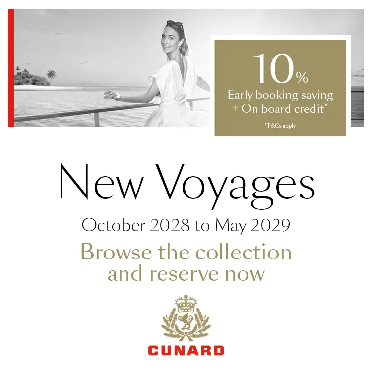 New voyages sailing October 2028 to May 2029